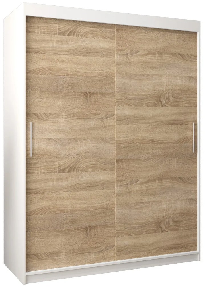 Ruhásszekrény 150 cm Toki (matt fekete + szonoma tölgy). 1064820