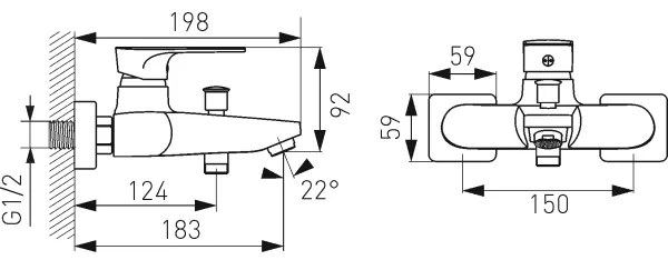 FERRO - Kádcsaptelep ALGEO SQUARE fényes króm