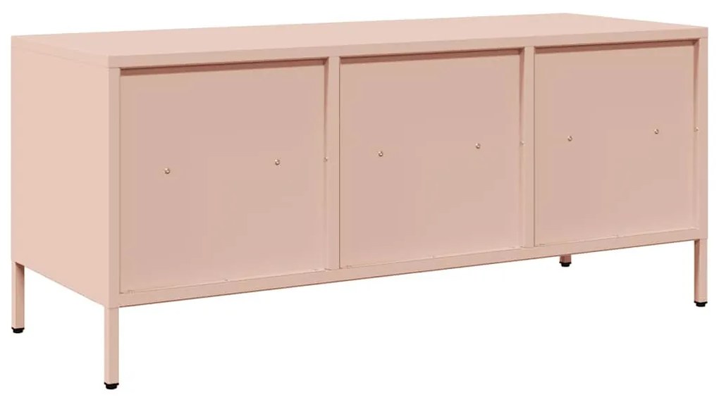 rózsaszín hidegen hengerelt acél TV-szekrény 101,5x39x43,5 cm