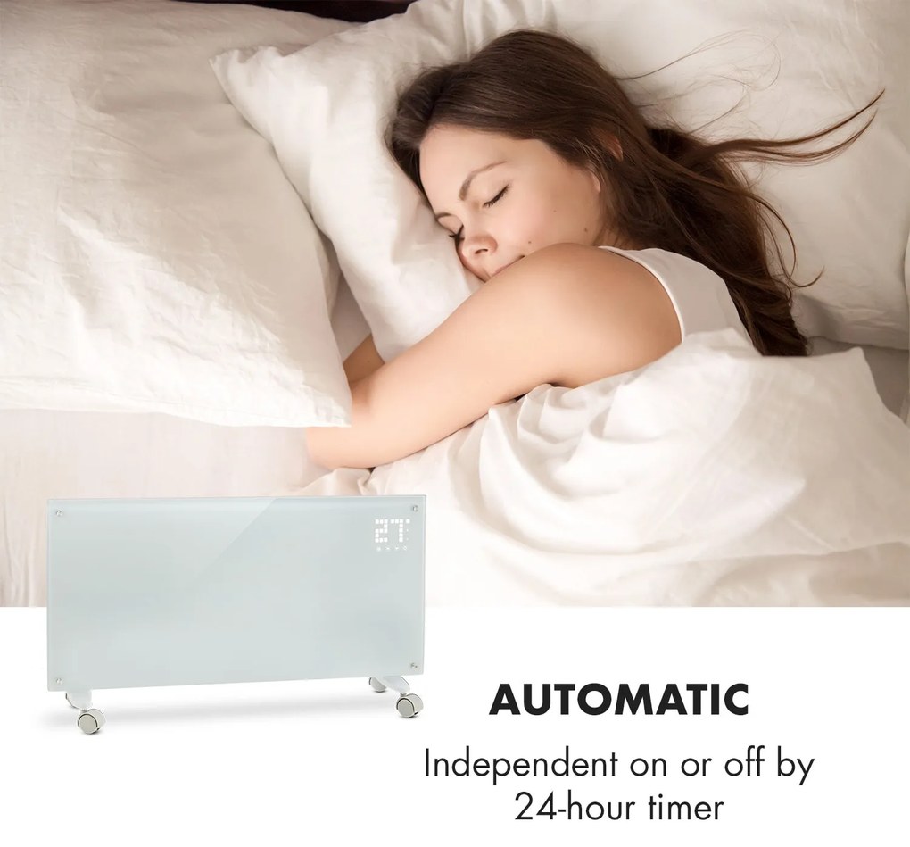Bornholm Smart, konvektor, 2000 W, WiFi, LED kijelző, időzítő, IP24, fehér