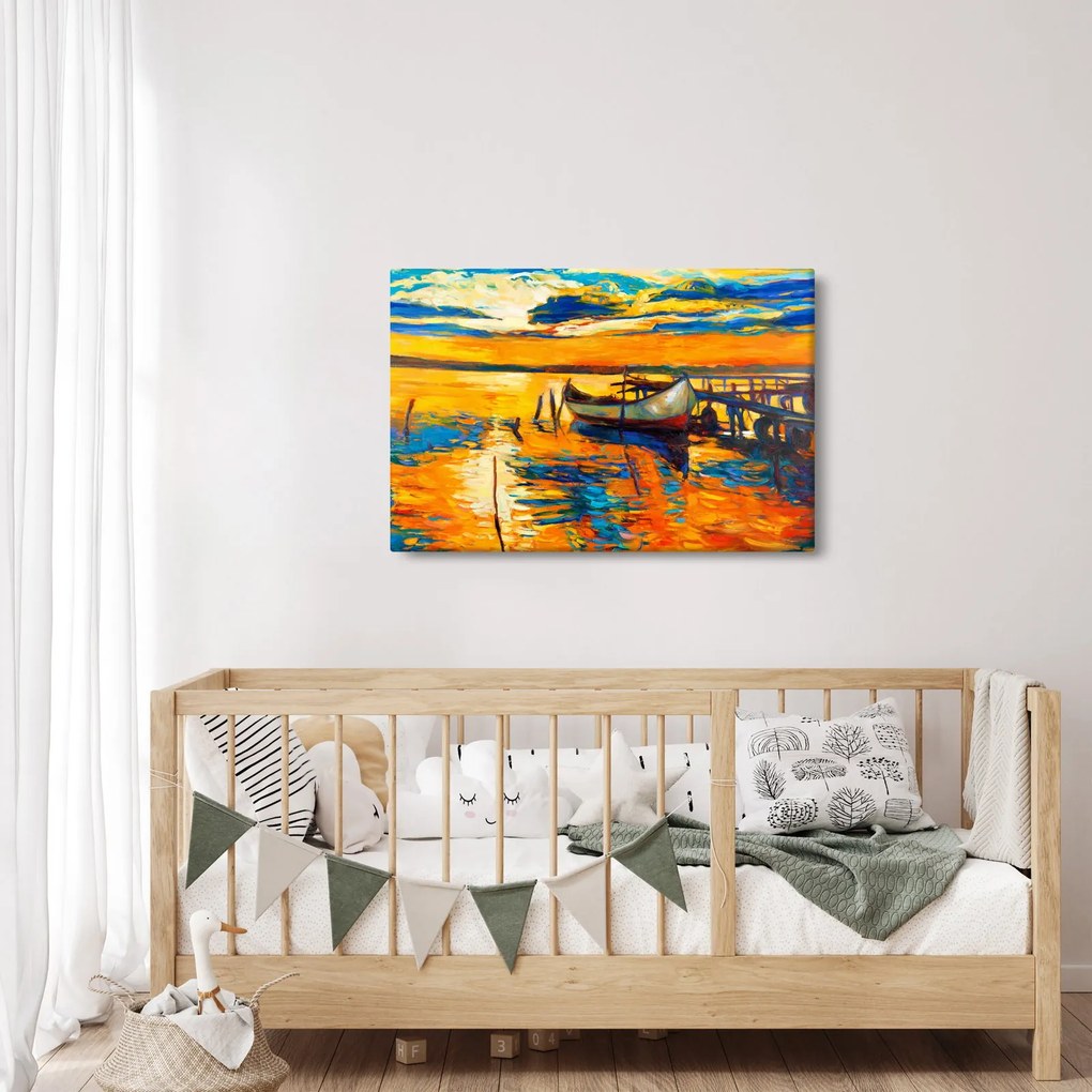 Kép - Hajó naplementekor (90x60 cm)