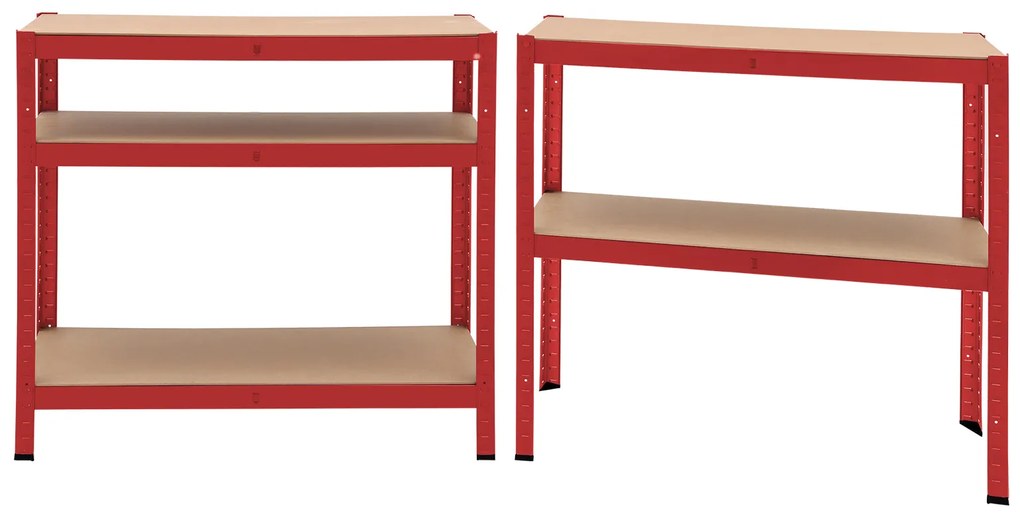 monzana® Polc 180x90x40 cm - piros