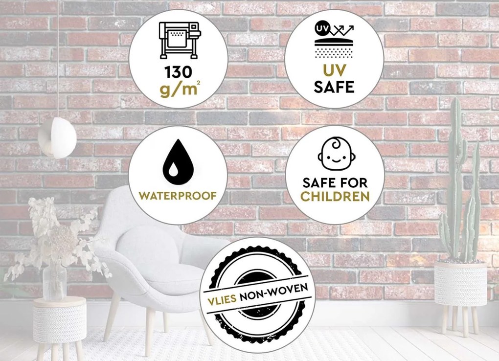 Gario Fotótapéta Vörös téglafal Anyag: Vlies, Méret: 250 x 175 cm