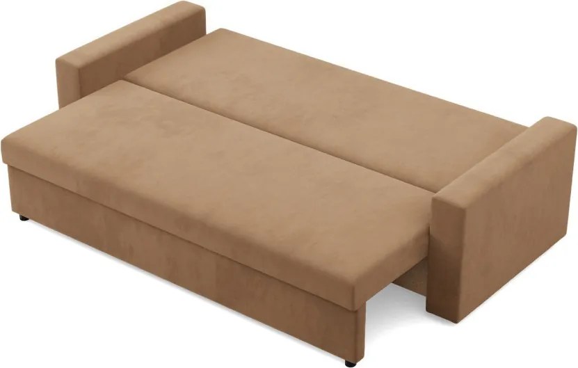 Zeus kanapéágy, szövet anyag, bonell töltet, egyenes kartámasz, barna