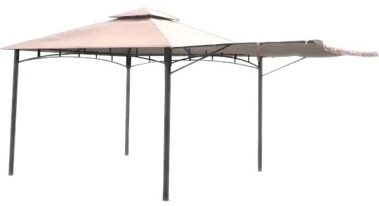 PRAKTIKER PAVILON KIHAJTHATÓ OLDALFALLAL CAPPUCCINO ÉS FEKETE 283X330X330 CM