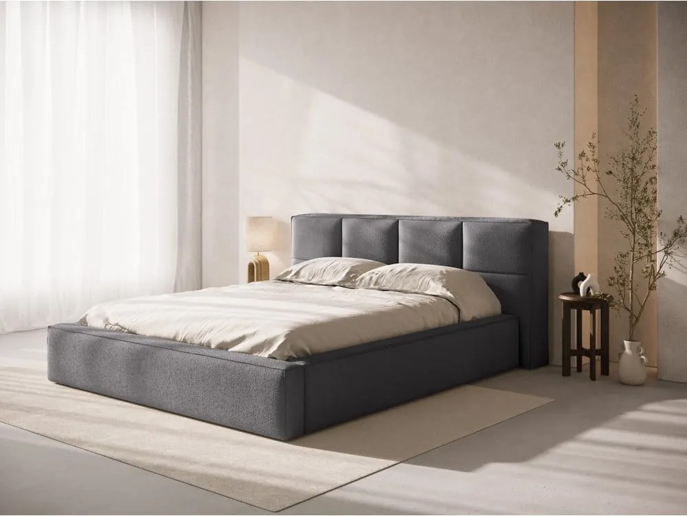 Sötétszürke kárpitozott ágytámla 249x100 cm Darren – Micadoni