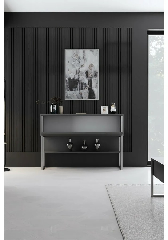 Luxe antracit és ezüst komód