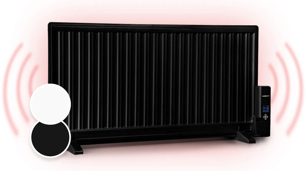 Wallander, olajradiátor, 1000 W, termosztát, olajfűtés, lapos design, fekete
