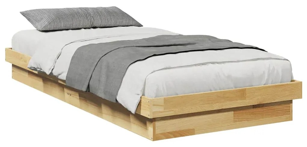 tömör tölgyfa ágykeret matrac nélkül 90x190 cm