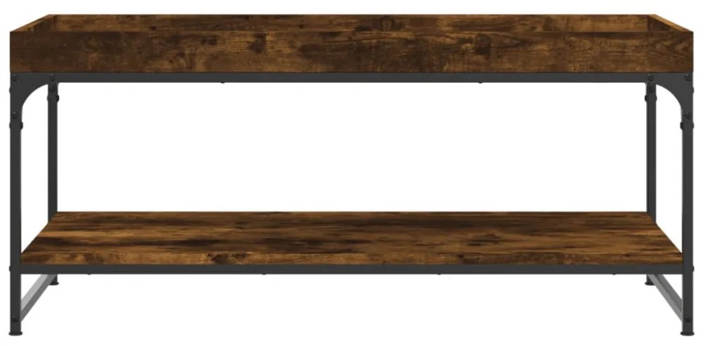 füstös tölgy színű szerelt fa dohányzóasztal 100x49x45 cm