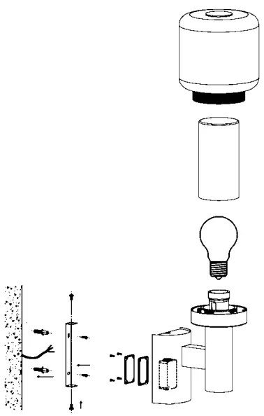 Eglo 95016 - Kültéri fali lámpa POLIENTO 1xE27/40W