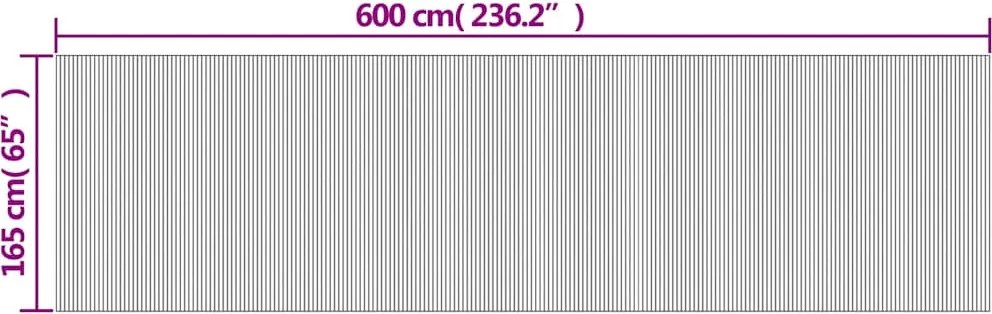 Barna bambusz térelválasztó szélessége 600 cm magassága 165 cm