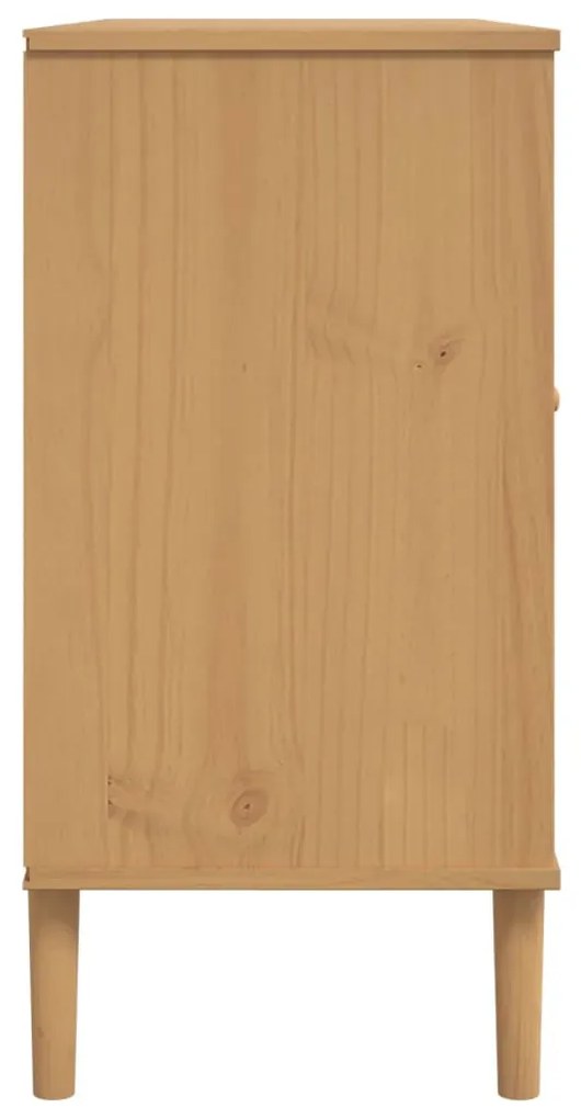 SENJA barna tömör fenyőfa tálalószekrény 112 x 40 x 80 cm