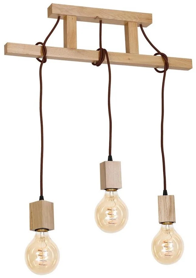 Milagro Csillár rúdon JACK 3xE27/40W/230V natúr fa MLP582