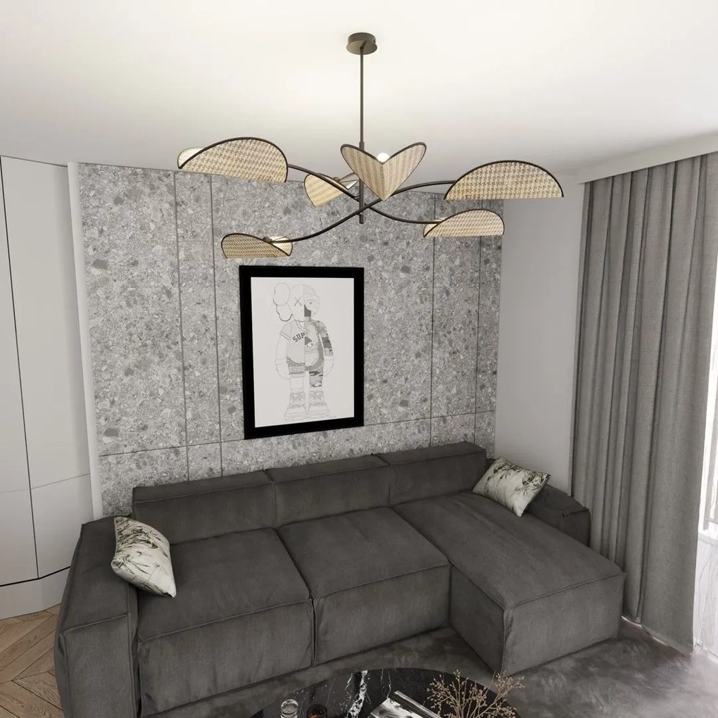Emibig modern mennyezeti lámpa lotus barna fekete emi1463/6