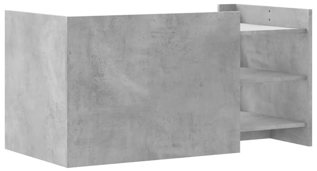 betonszürke szerelt fa dohányzóasztal 100 x 50 x 50 cm