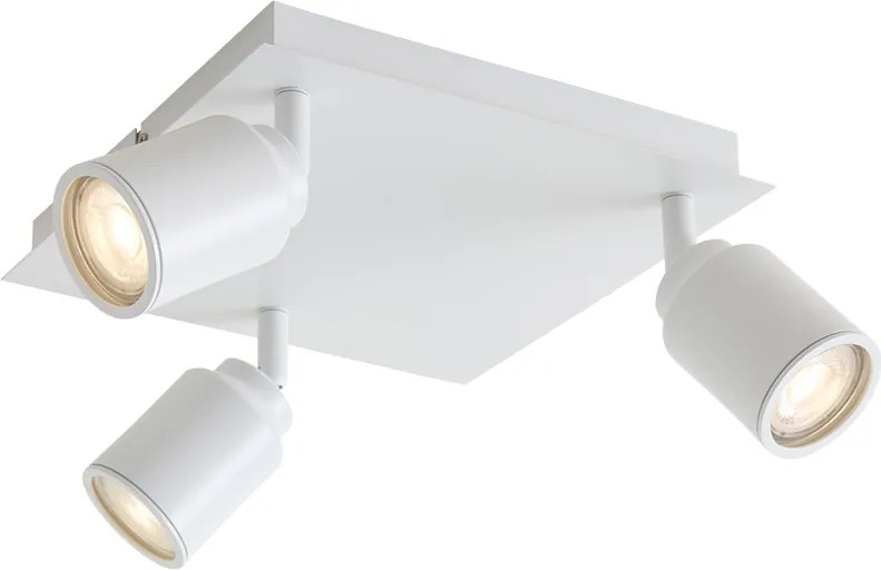 Modern fürdőszoba reflektor fehér négyzet alakú 3-lámpás IP44 - Ducha