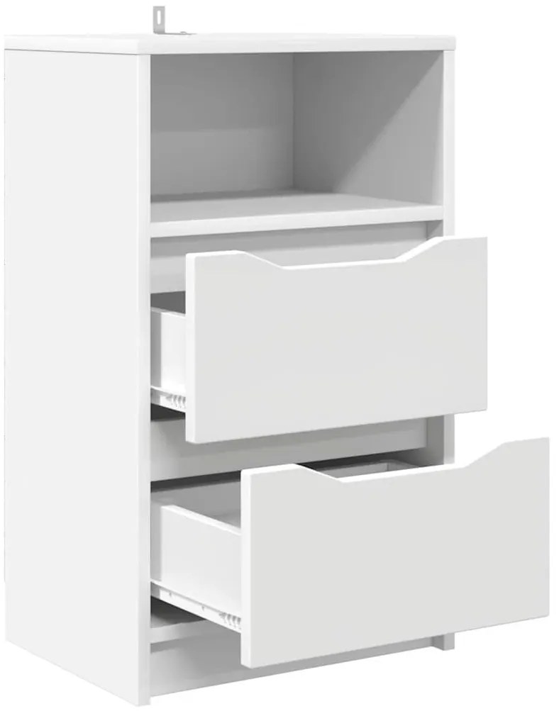 vidaXL Éjjeliszekrények fiókkal 2 pcs Fehér 40 x 30 x 467 cm Faanyag