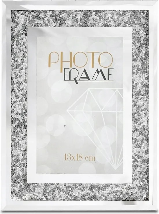 Glamour Képkeret Ezüst 13 x 18 cm Kristályok