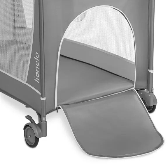 Lionelo - Utazó kiságy FLOWER Kőszürke