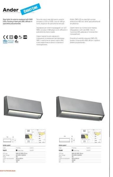 Redo 90680 - Kültéri irányfény ANDER LED/4W/230V 3000K IP65 antracitszürke