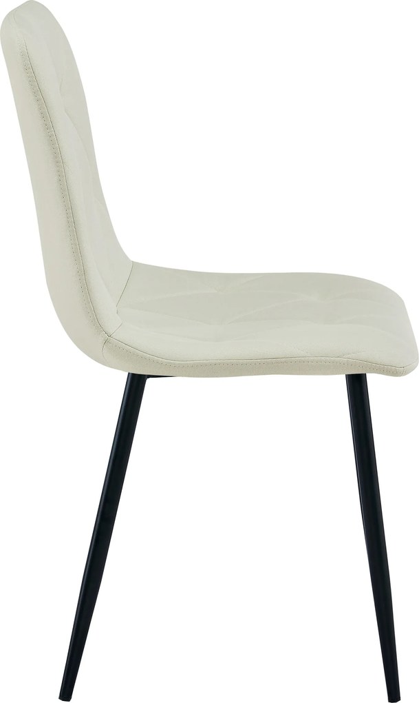Krém étkezőszék LIBRA fekete lábakkal