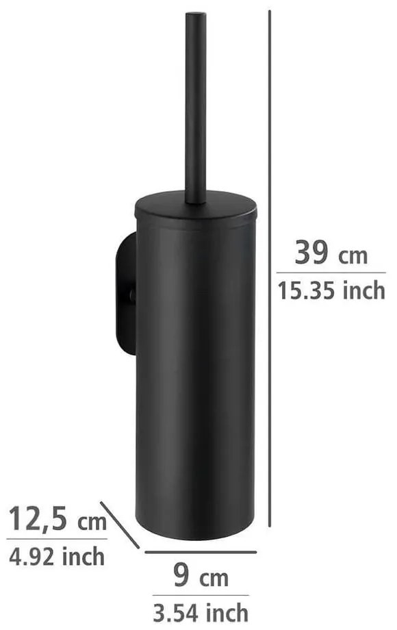 Matt fekete öntapadós rozsdamentes acél fürdőszobai kiegészítő szett Orea – Wenko