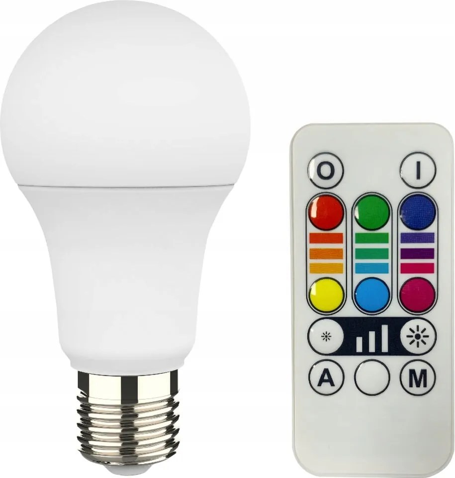 Rgb Led izzó E27 9W normál+távirányító