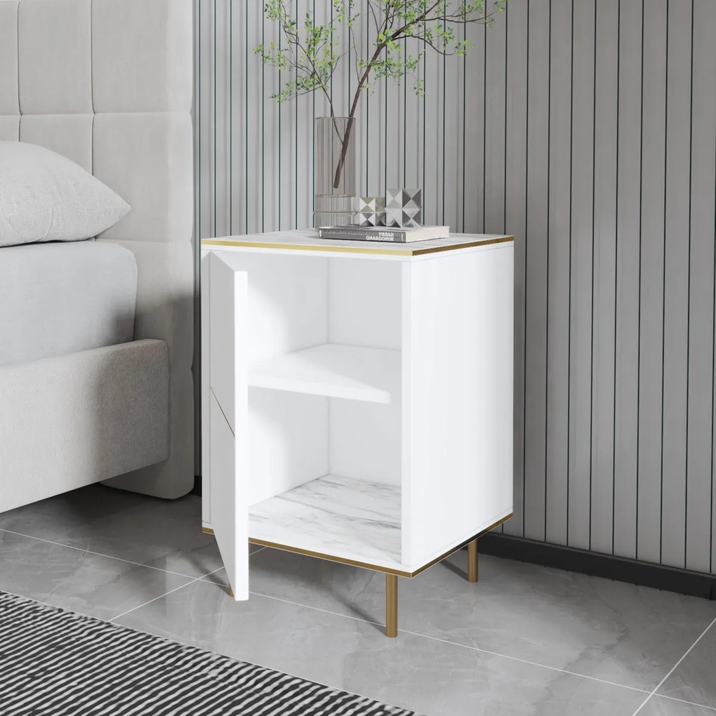 Éjjeliszekrény Imaj Marble White