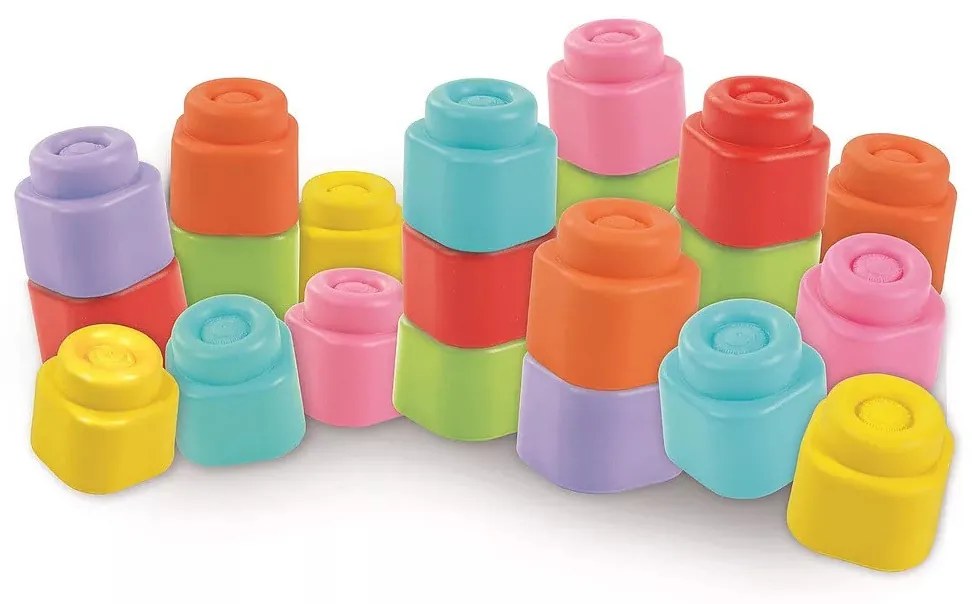 Színes Clemmy puha építőkocka szett 20 db-os Clementoni