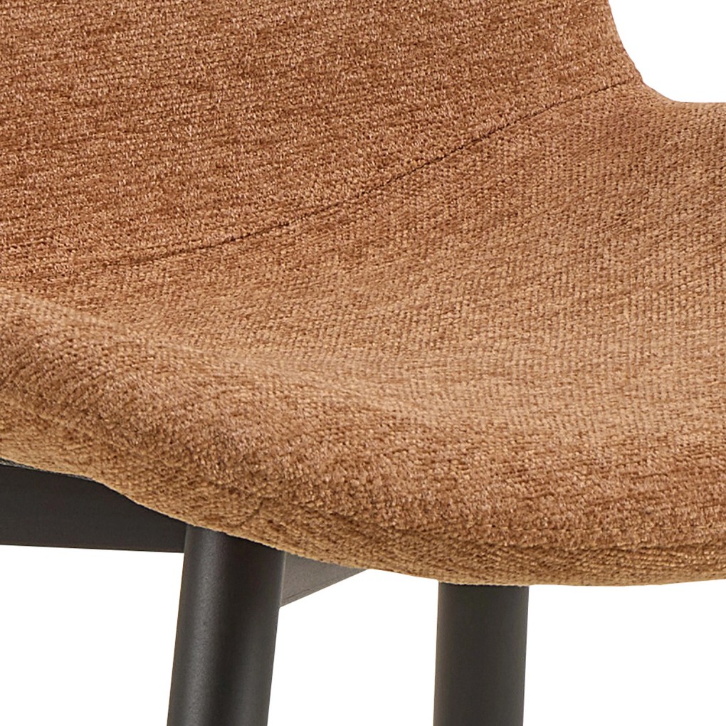 MAZZONI EXPORT FIORA Terrakotta (Apia 272 szövet) / fekete váz – MODERN KÁRPITOZOTT CHENILLE SZÉK NAPPALIBA/ÉTKEZŐBE