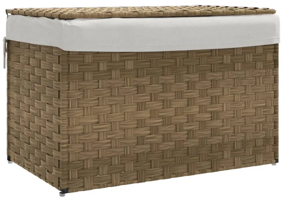 polyrattan szennyeskosár fedéllel 55,5 x 35 x 34 cm