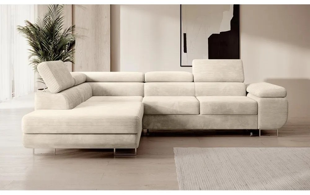 Sarokkanapé Stiletto (B) (világos bézs + ezüst). 1099690