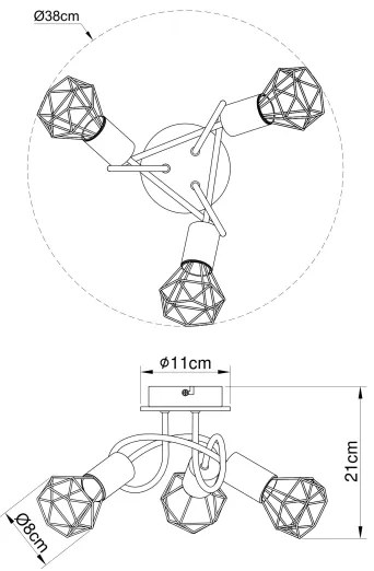 Globo 54802S-3 - Spotlámpa XARA 3xE14/40W/230V