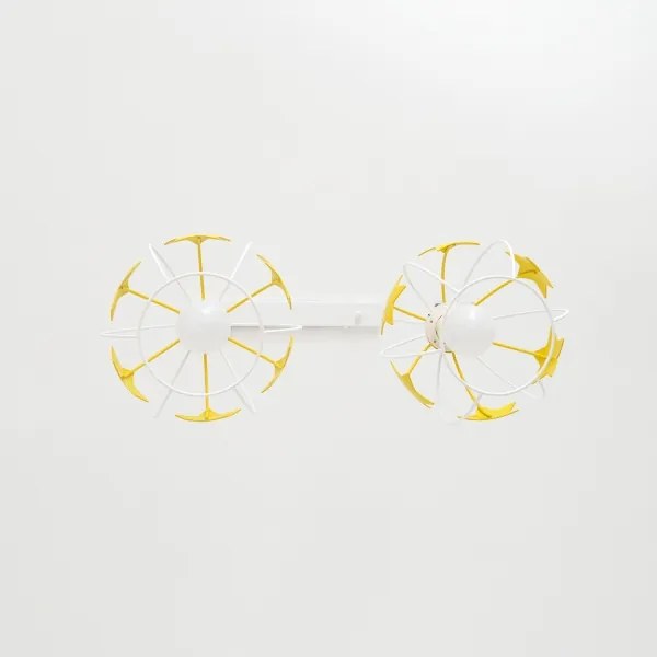 Gyerek csillár zsinóron STARS 2xE27/15W/230V sárga/fehér