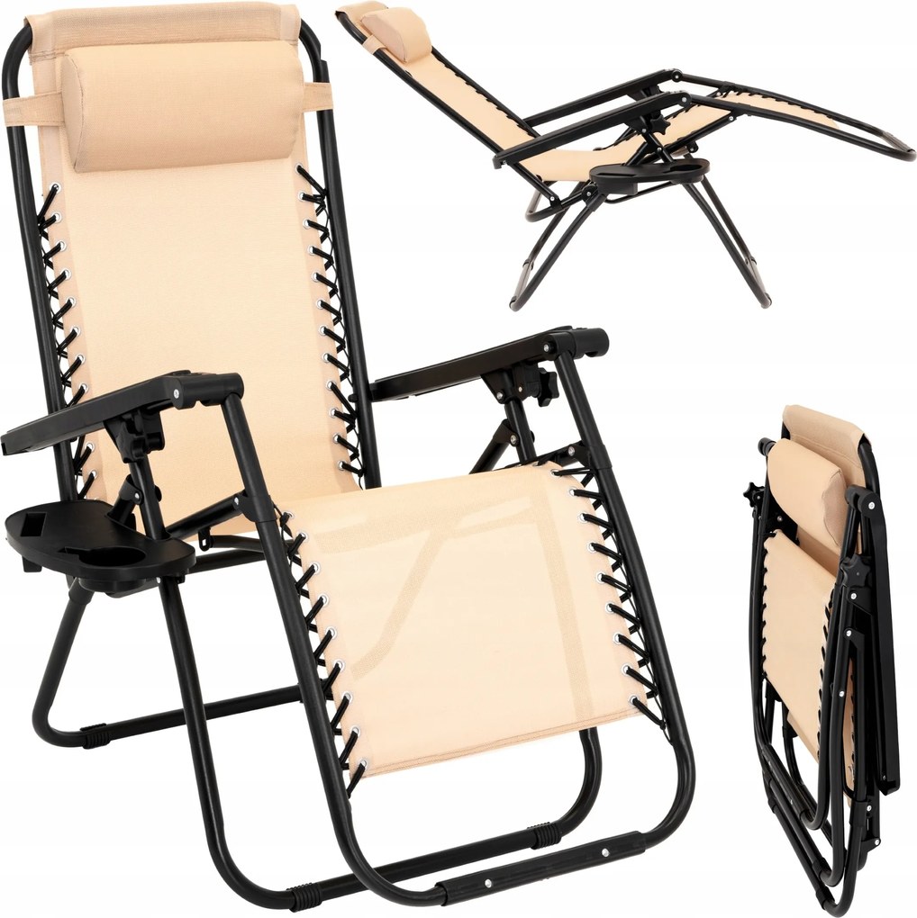 Kerti Napozóágy összecsukható Strand túraszék polccal Gravity szék