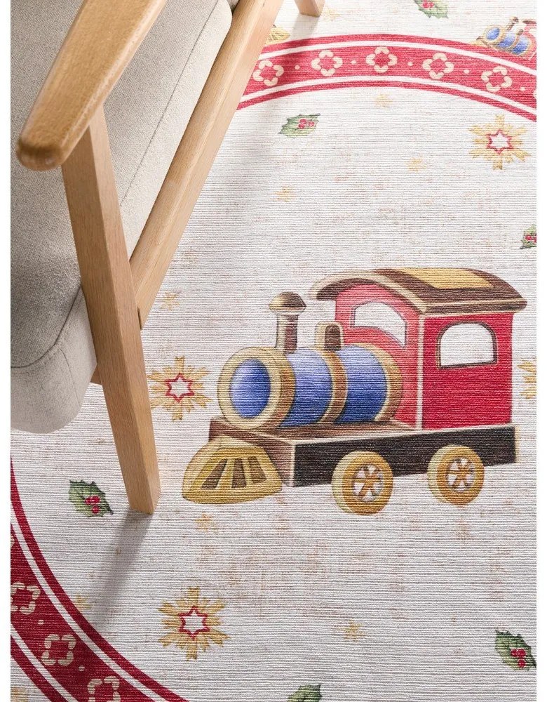 Piros kerek szőnyeg karácsonyi mintával ø 160 cm Toy's Delight Train – Villeroy&amp;Boch