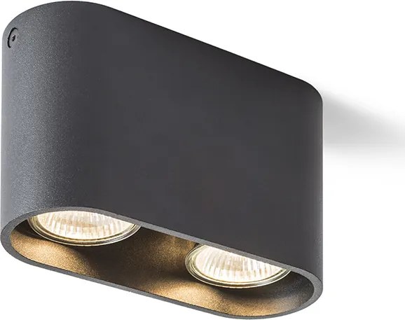 RENDL MANTOVA II stropní matná černá 230V LED GU10 2x7W