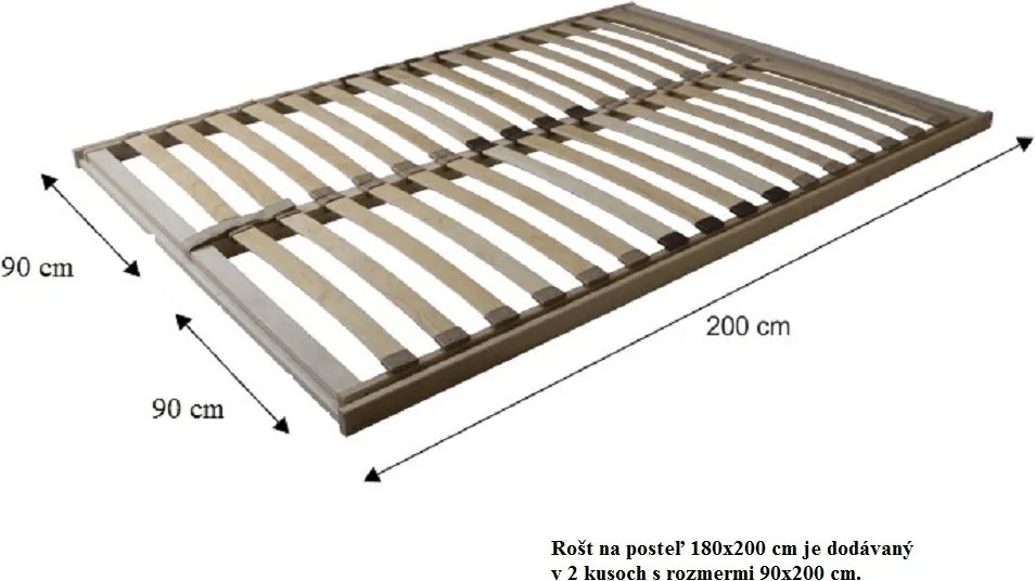 Nyitható ágyrács, 180x200 BASIC FLEX FRONT