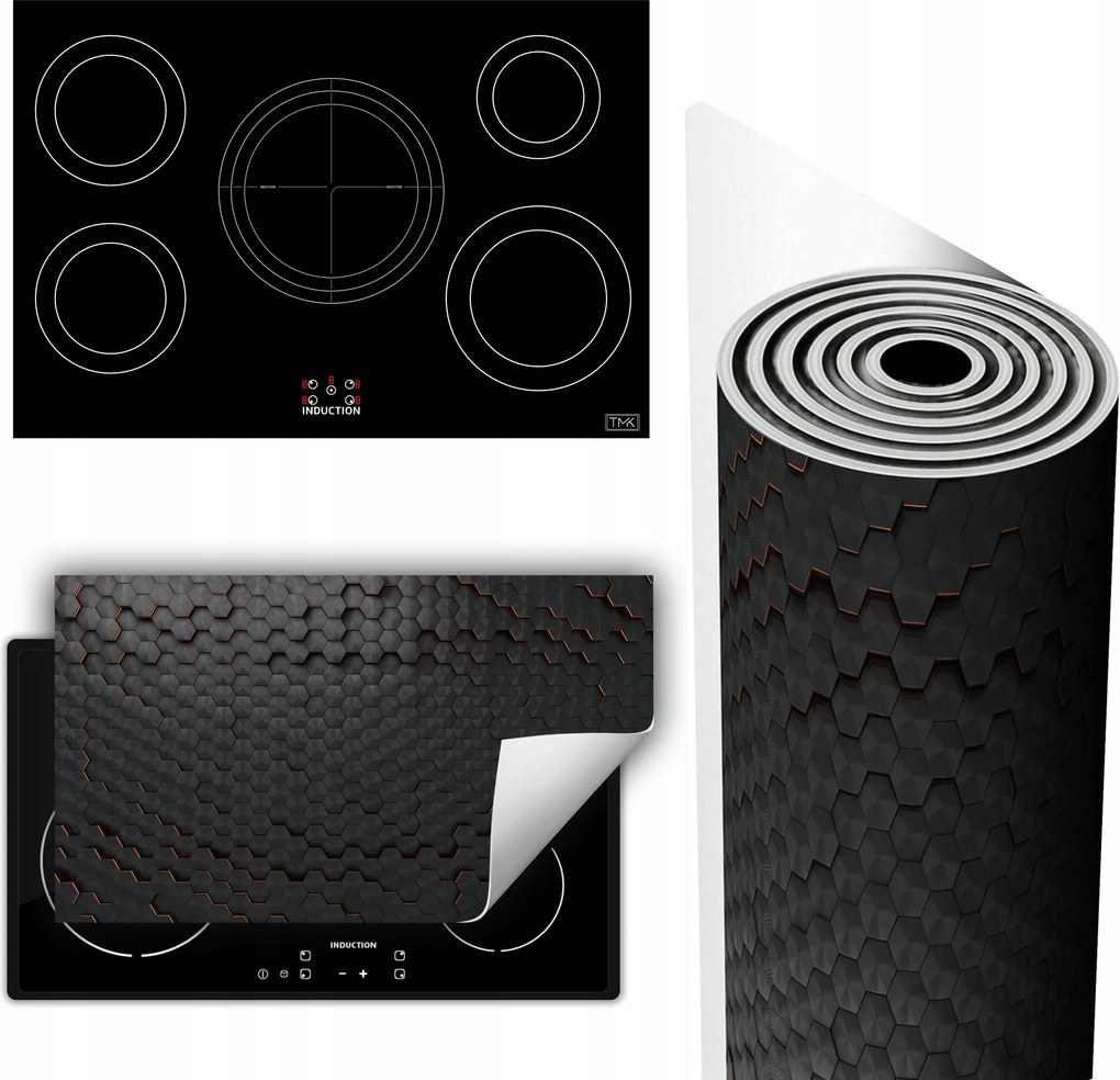 Vinil Tűzhelyvédő Szőnyeg Asztallap 90x52 szürke 3D