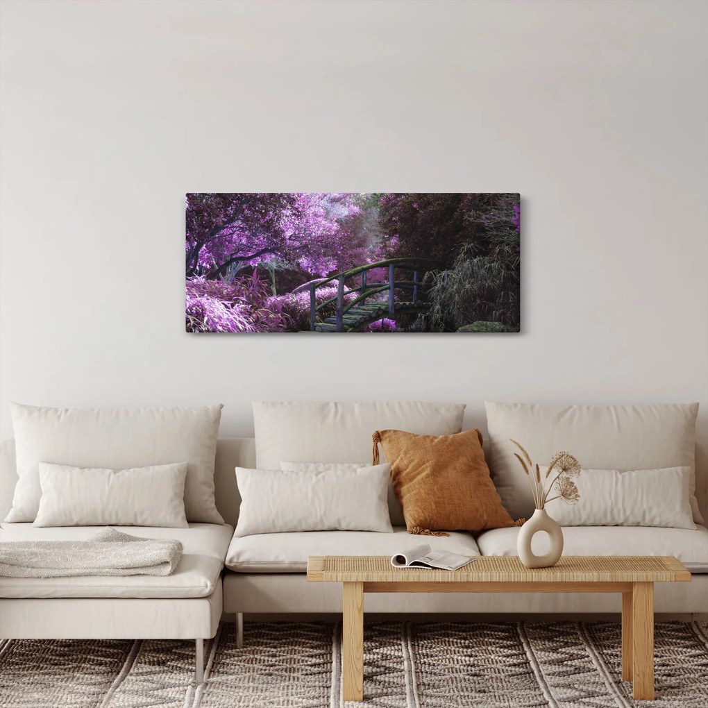 Kép - lila fák (120x50 cm)