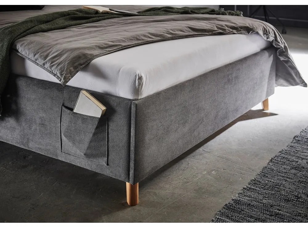 Antracitszürke kárpitozott gyerekágy ágyrács nélkül 140x200 cm Cool – Meise Möbel