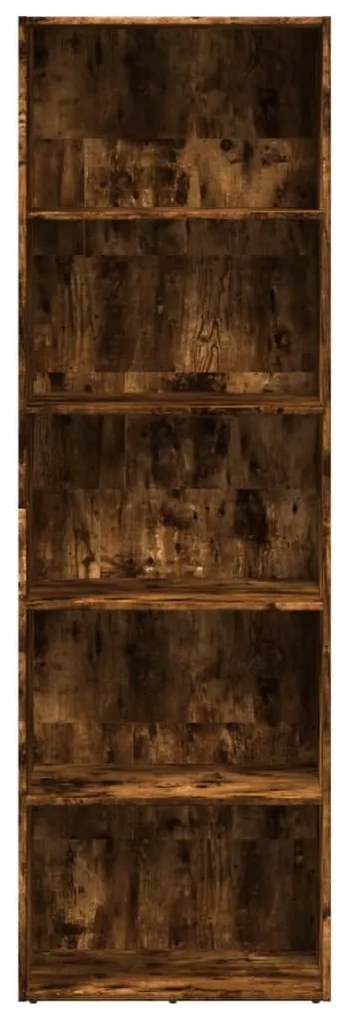 füstös tölgy színű szerelt fa könyvespolc 60 x 30 x 189 cm