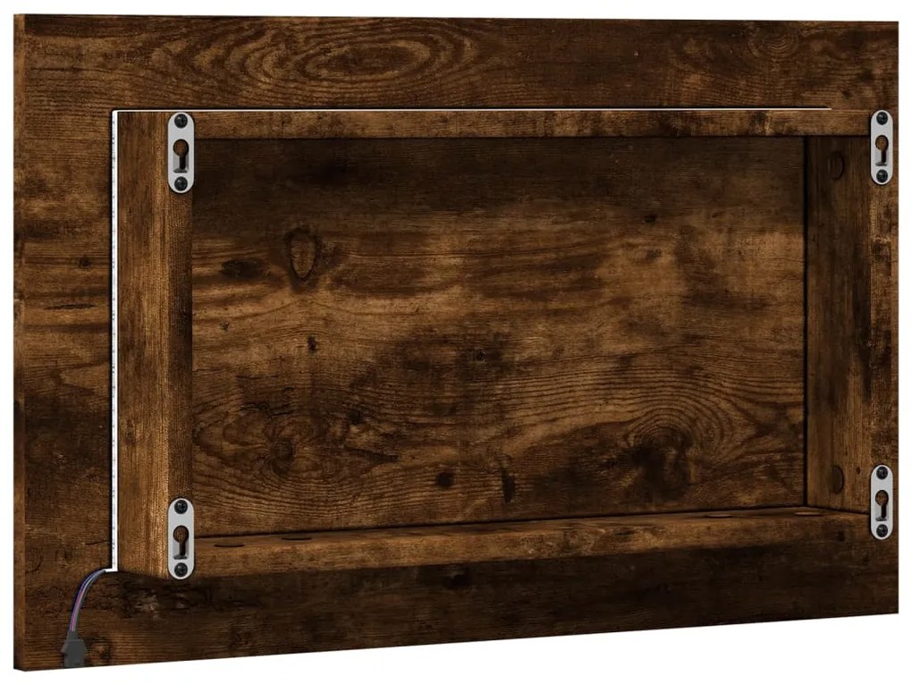 sonoma tölgy szerelt fa LED-es fürdőszobatükör 60 x 8,5 x 38 cm