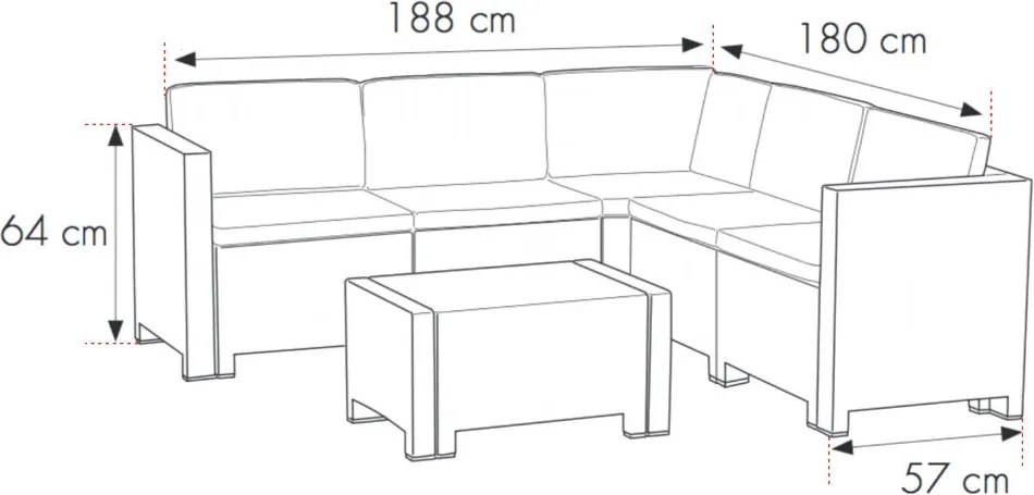 City sarok kerti bútor garnitúra