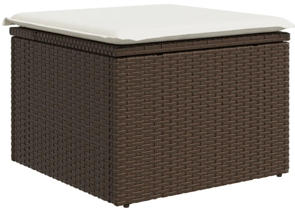 Kerti Kanapé Szett párnával tárolóval 4 pcs Barna Poli rattan