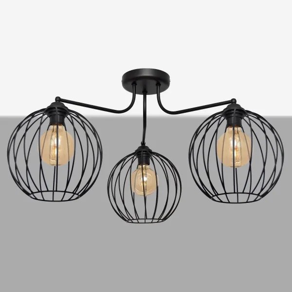 Felületre szerelhető csillár MERCURE 3xE27/15W/230V fekete