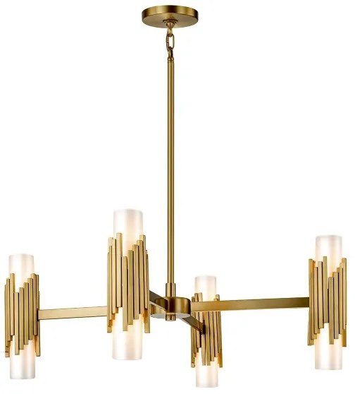 Elstead MARVELE8-AB-OPAL - Rúdon függő csillár MARVELE 8xE14/40W/230V aranyszínű