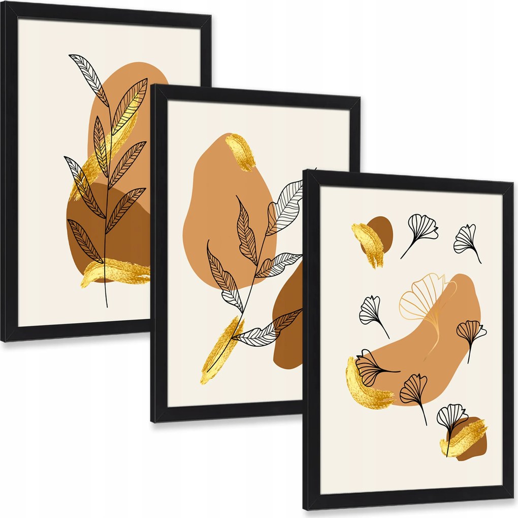 Boho triptichon modern falikép nappali dekoráció 30x60 cm