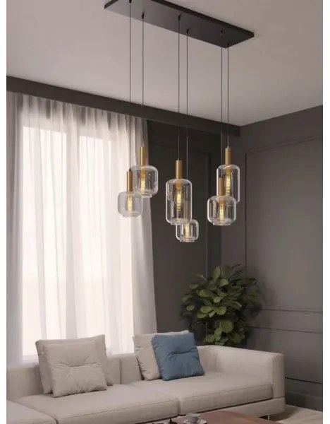 Redo 01-3215 - Csillár zsinóron BRINA 6xE27/23W/230V